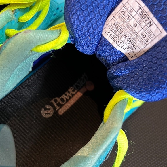 ASICS Gel Kayano 22 Running Shoe Blue Yellow Size 9 - Picture 5 of 10